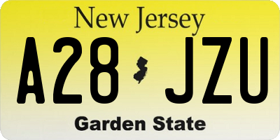 NJ license plate A28JZU