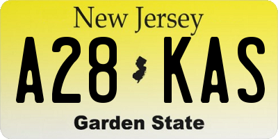 NJ license plate A28KAS
