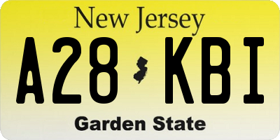 NJ license plate A28KBI