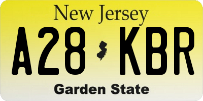 NJ license plate A28KBR