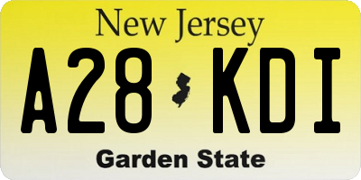 NJ license plate A28KDI