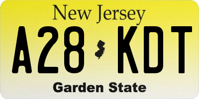 NJ license plate A28KDT