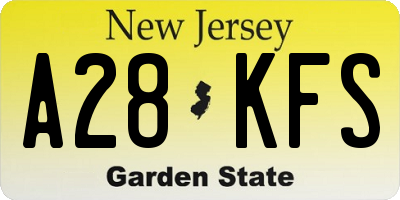 NJ license plate A28KFS