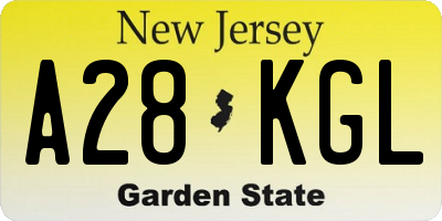NJ license plate A28KGL