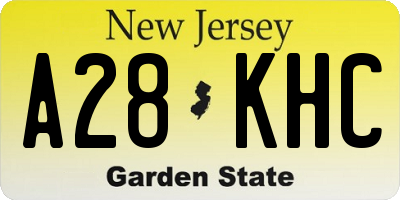 NJ license plate A28KHC