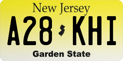 NJ license plate A28KHI