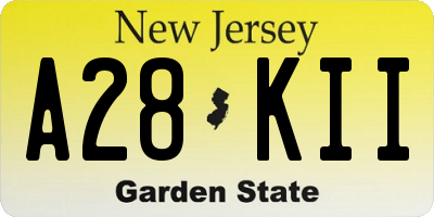 NJ license plate A28KII