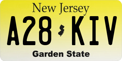 NJ license plate A28KIV