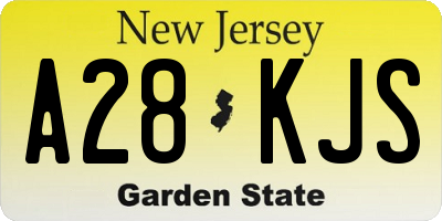 NJ license plate A28KJS