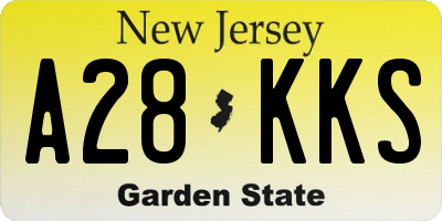 NJ license plate A28KKS