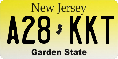 NJ license plate A28KKT