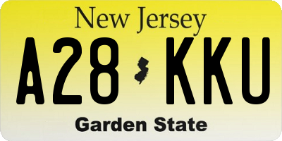 NJ license plate A28KKU