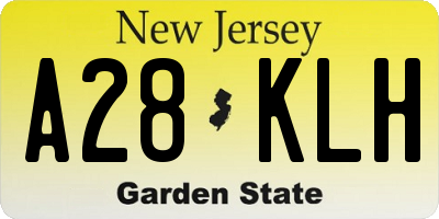 NJ license plate A28KLH