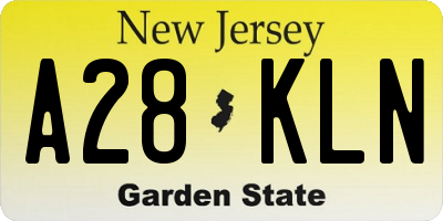 NJ license plate A28KLN