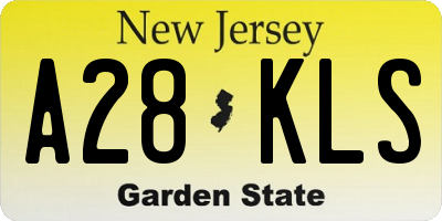 NJ license plate A28KLS