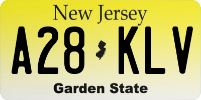 NJ license plate A28KLV