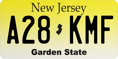 NJ license plate A28KMF
