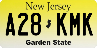 NJ license plate A28KMK