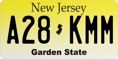 NJ license plate A28KMM