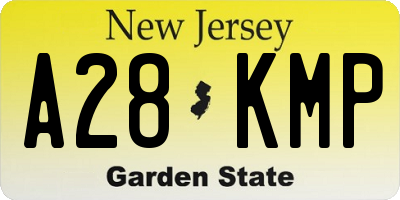 NJ license plate A28KMP