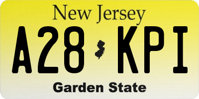 NJ license plate A28KPI