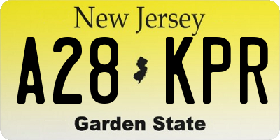 NJ license plate A28KPR
