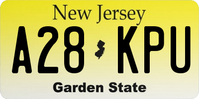 NJ license plate A28KPU