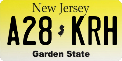 NJ license plate A28KRH