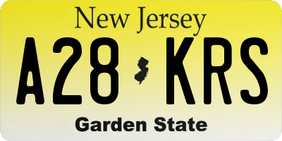 NJ license plate A28KRS