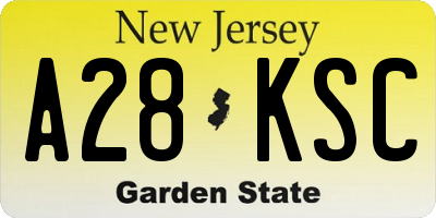 NJ license plate A28KSC