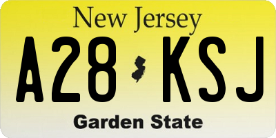 NJ license plate A28KSJ