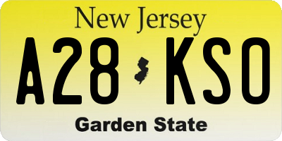 NJ license plate A28KSO