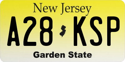 NJ license plate A28KSP