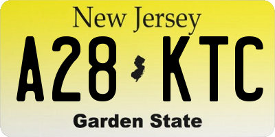 NJ license plate A28KTC