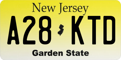 NJ license plate A28KTD