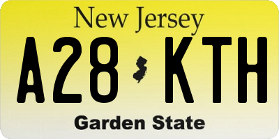 NJ license plate A28KTH