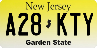 NJ license plate A28KTY