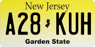 NJ license plate A28KUH