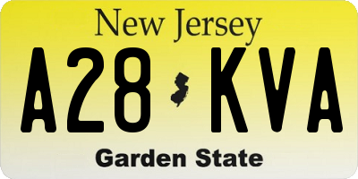 NJ license plate A28KVA