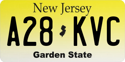 NJ license plate A28KVC