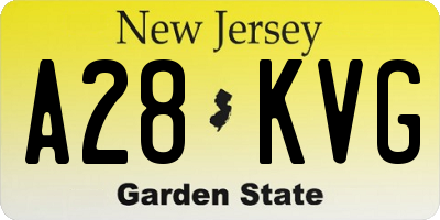 NJ license plate A28KVG