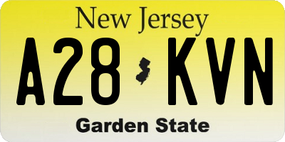 NJ license plate A28KVN