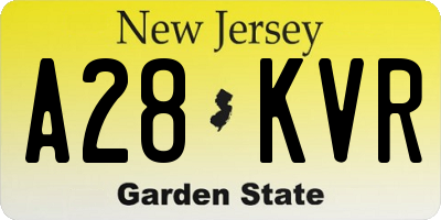NJ license plate A28KVR