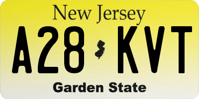 NJ license plate A28KVT