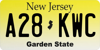NJ license plate A28KWC