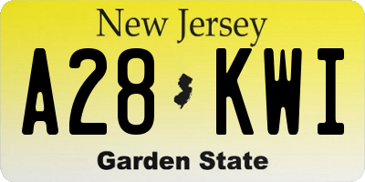 NJ license plate A28KWI