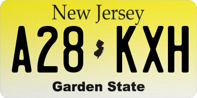 NJ license plate A28KXH