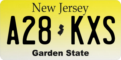 NJ license plate A28KXS
