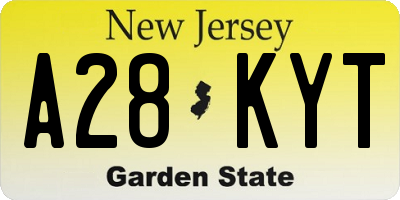 NJ license plate A28KYT