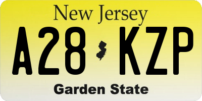 NJ license plate A28KZP